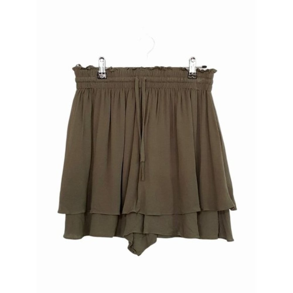YOURS TRULY Womens Khaki Green Drawstring Shorts Skorts - Size 10 BNWT